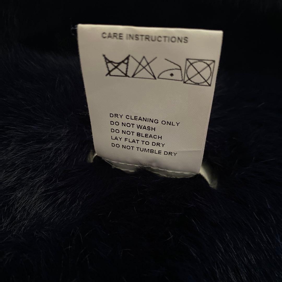 AMOMENTO フェイクファーバラクラバ　ネイビー