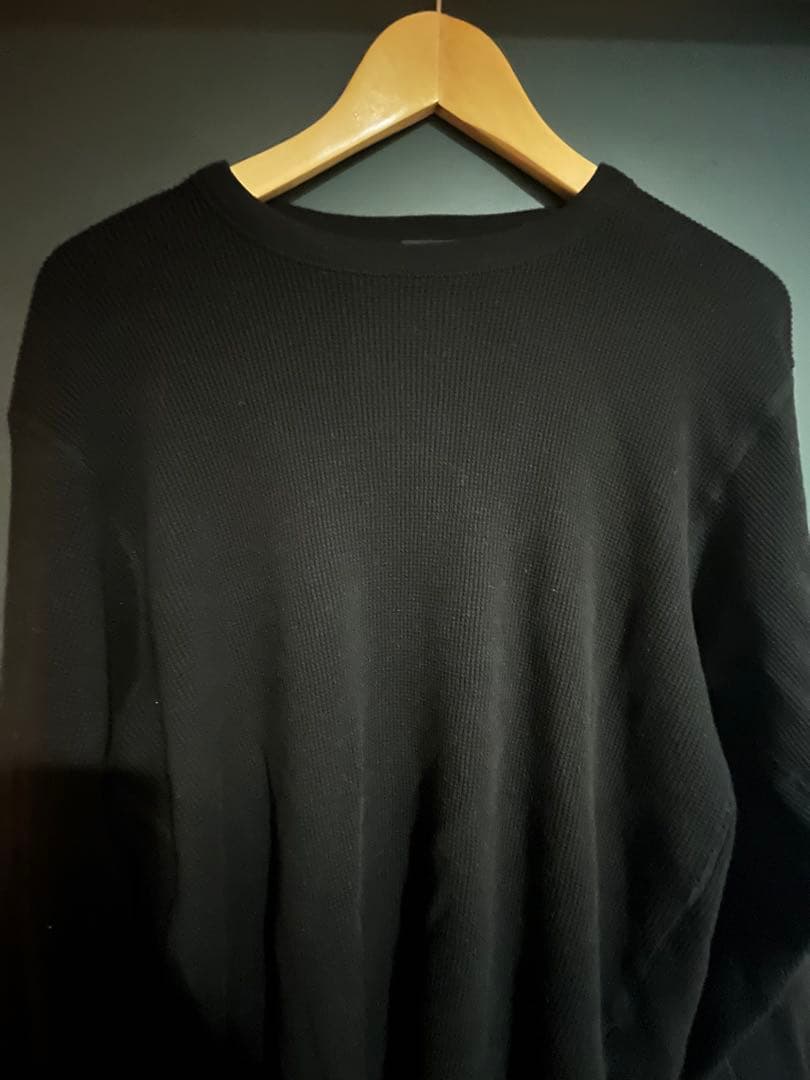 サイズ３　２０２５　comori コットンカシミヤ ワッフル長袖クルー