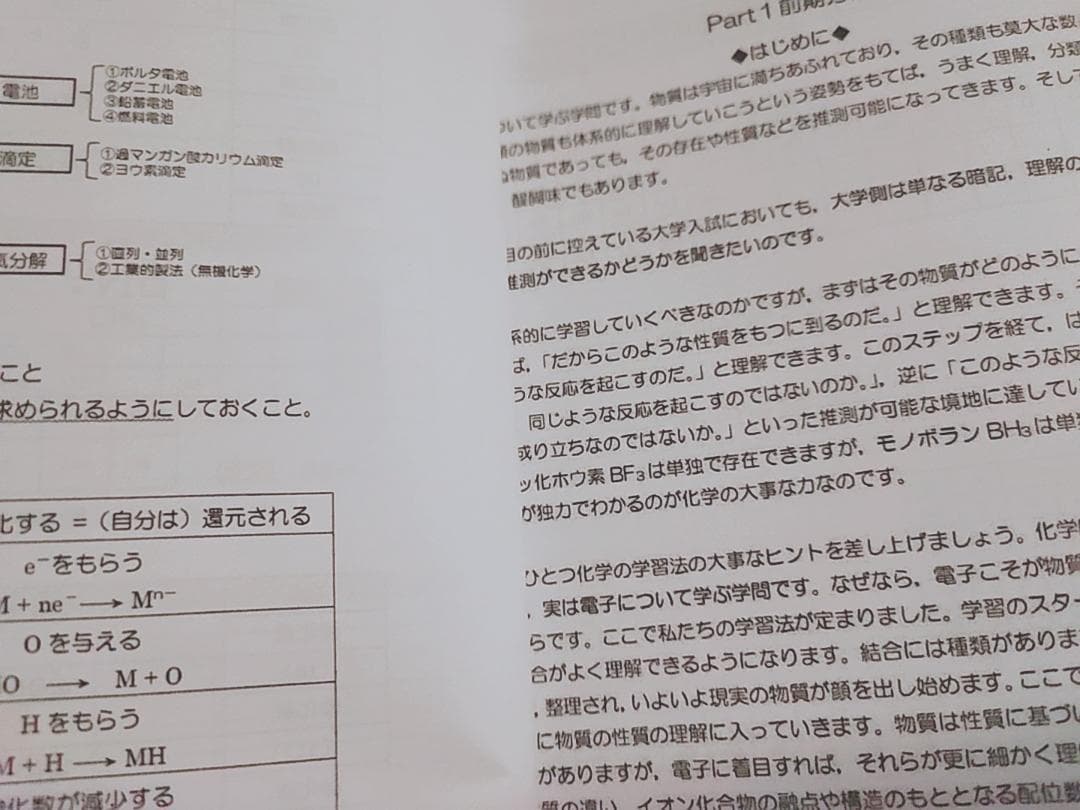 駿台　増田重治先生　化学S　Part1・2　通期化学解説プリント　河合塾　鉄緑会