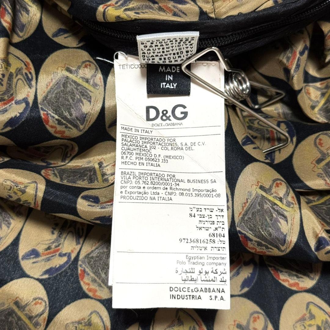 美品 ドルチェアンドガッバーナ ボウタイ シルク ワンピース ラムレザー 総柄