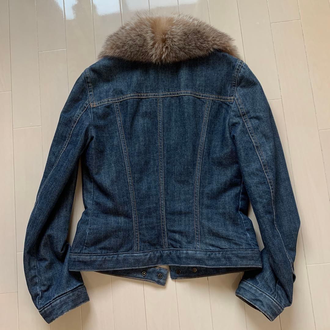 D&G デニムジャケット XS ダークブルー ファー付き
