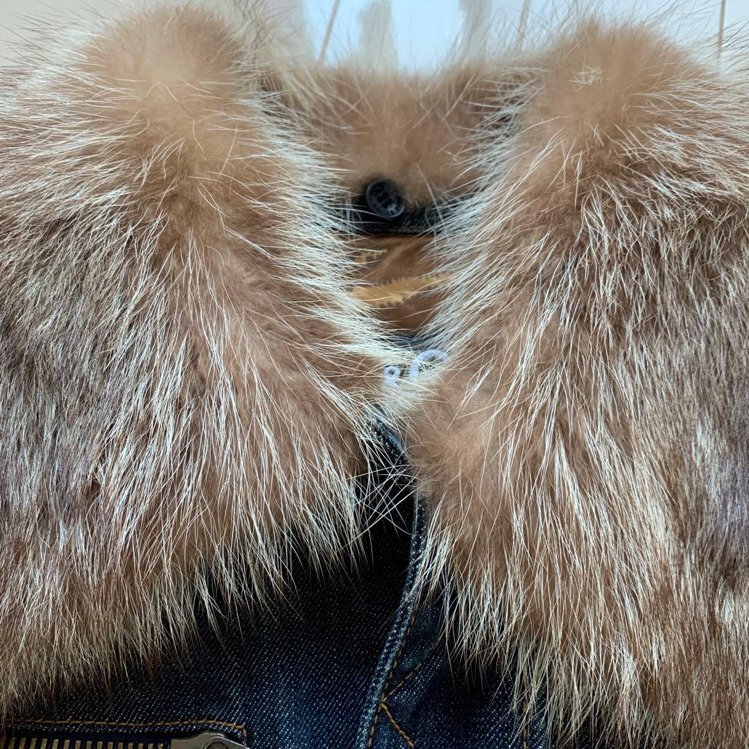 D&G デニムジャケット XS ダークブルー ファー付き