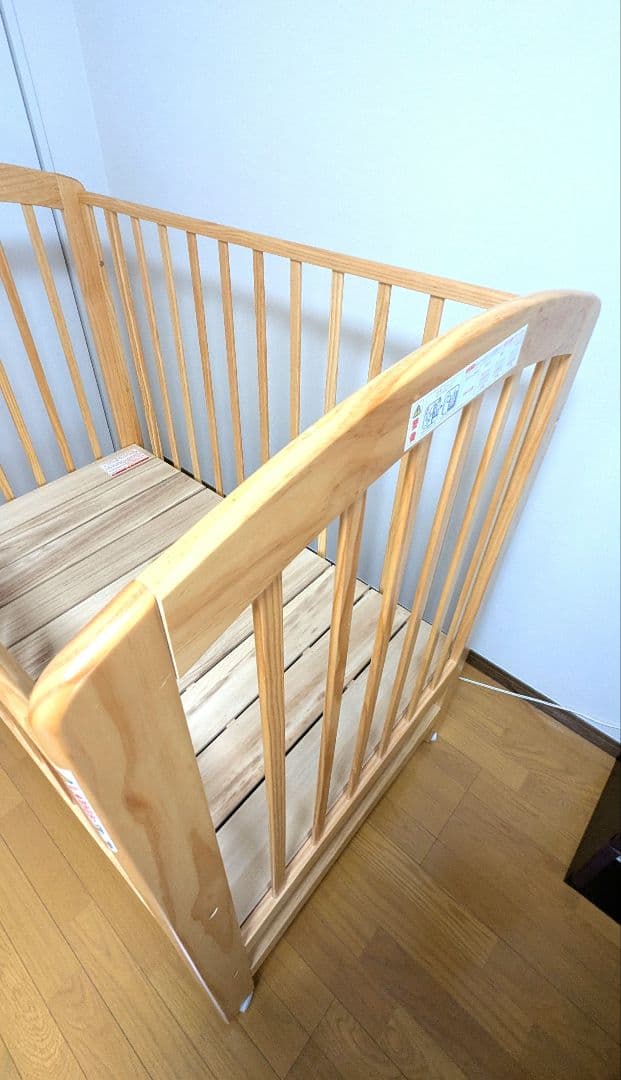 KATOJI ハイポジションベビーベッド アーチ ナチュラル 説明書付き