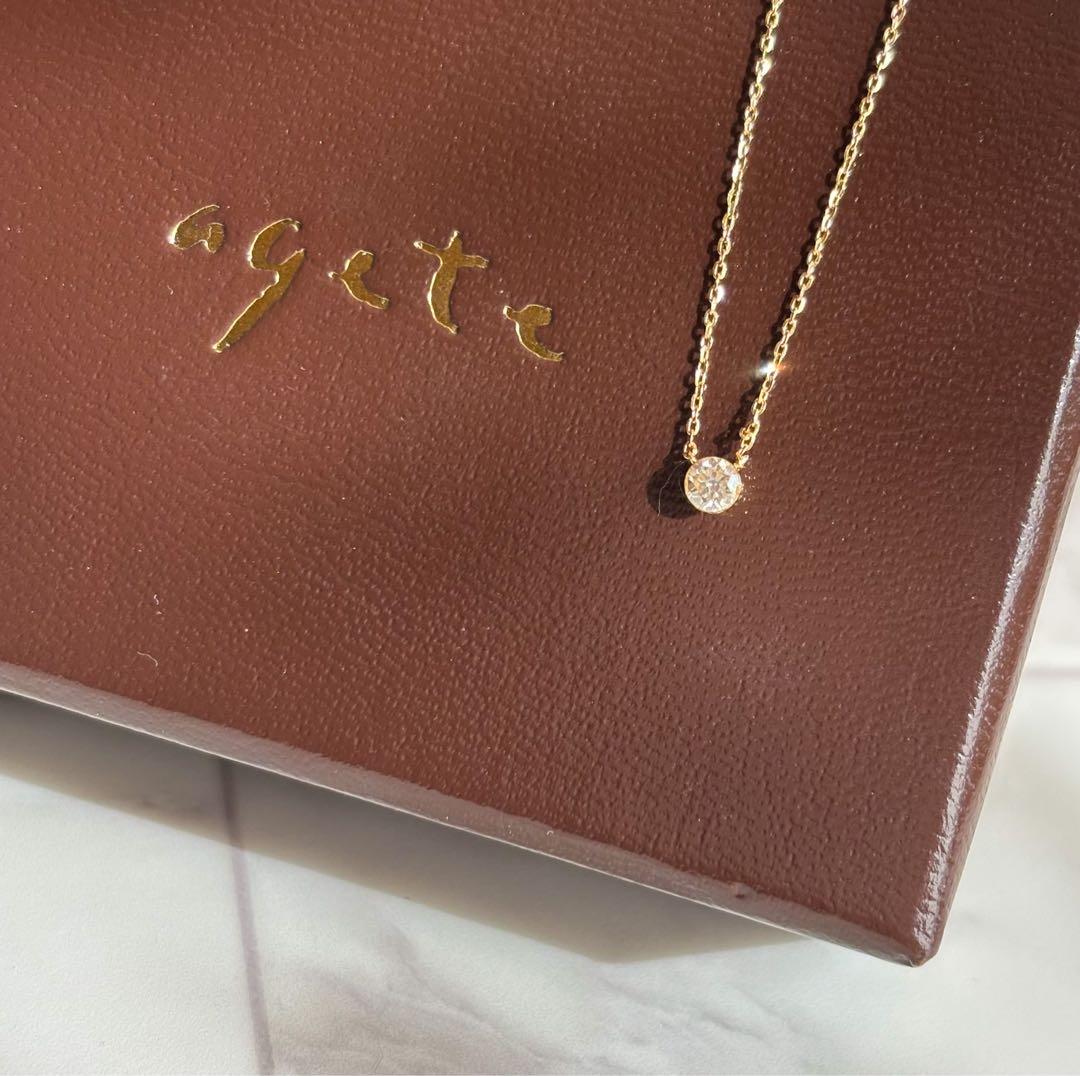 agete◎K18ダイヤモンドネックレス 0.1ct