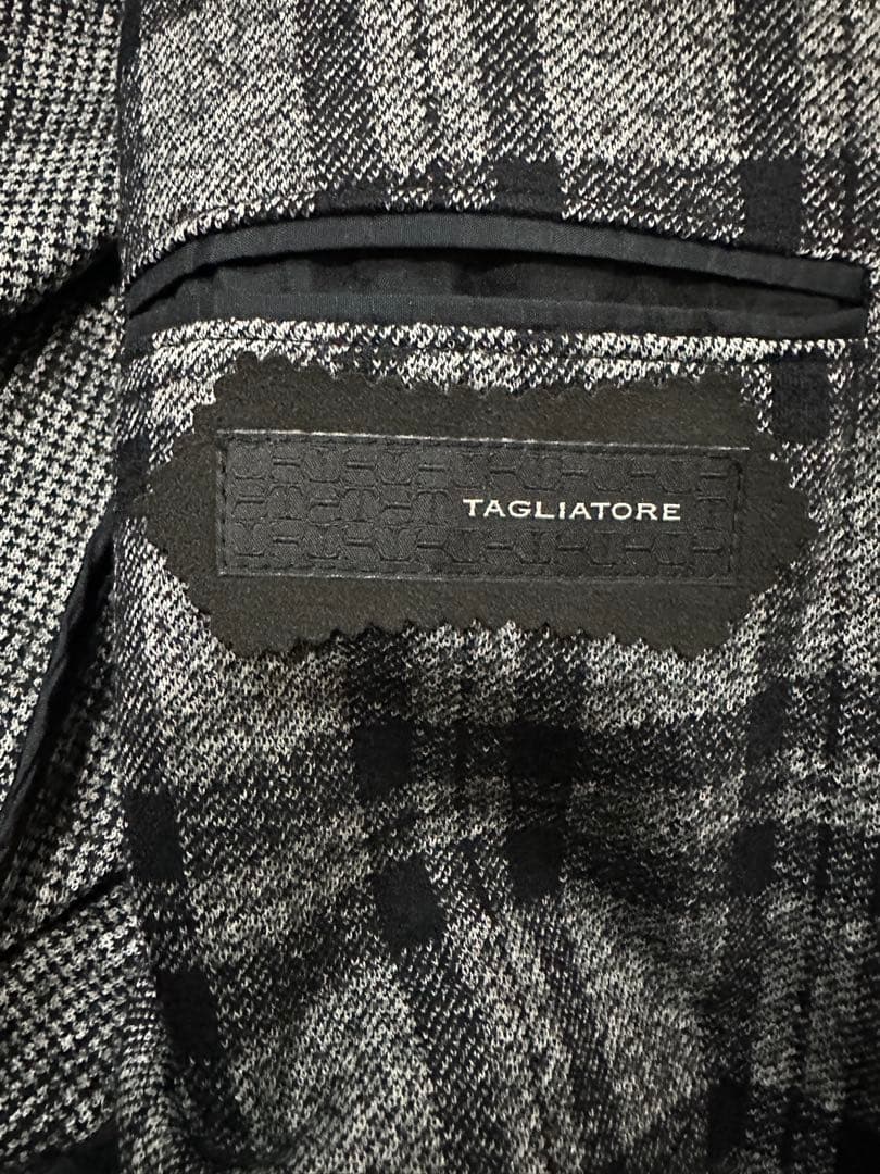【美品】タリアトーレ　ブラックグレーチェックジャケット