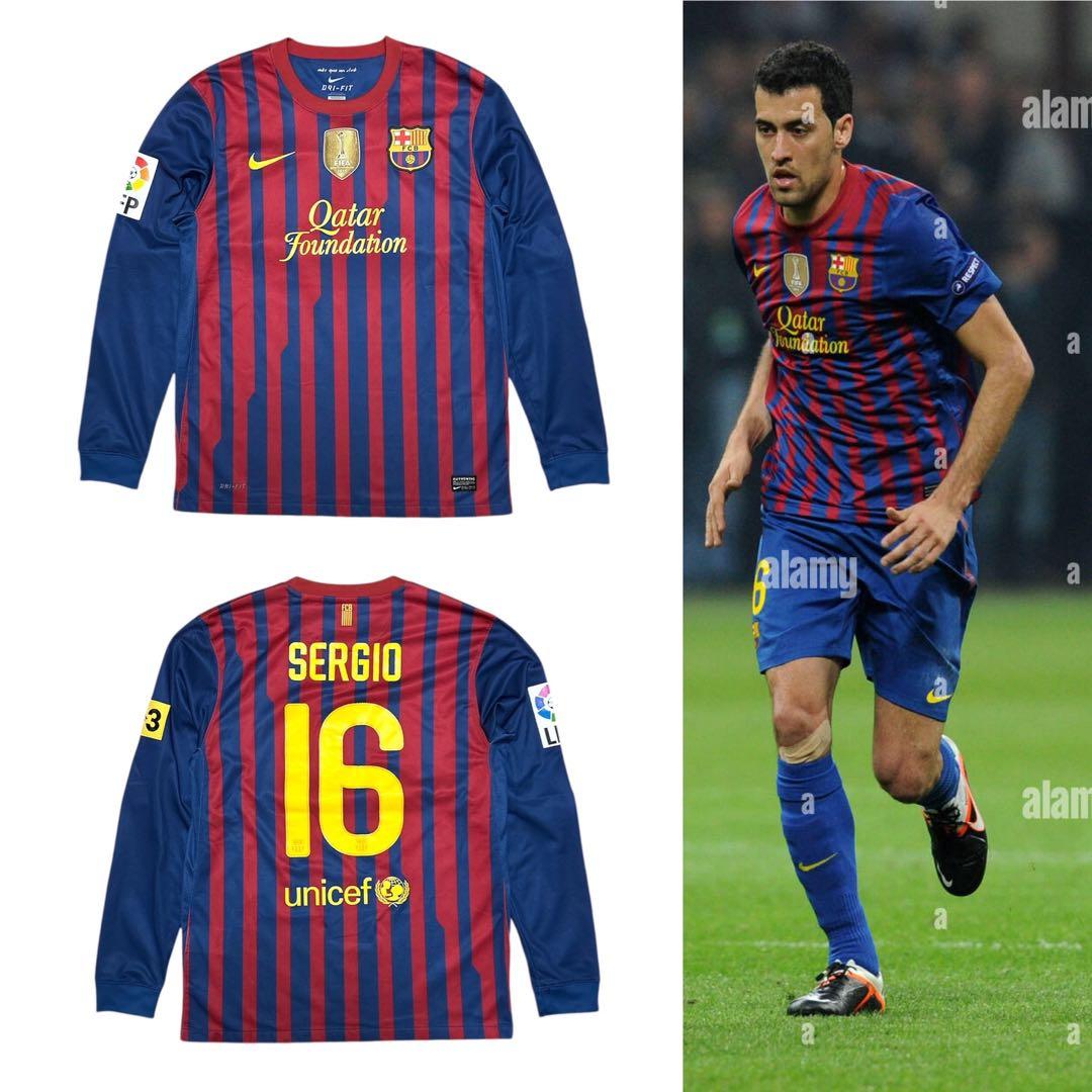 NIKE 11-12 バルセロナ 長袖 ユニフォーム #16 セルヒオ ブスケツ