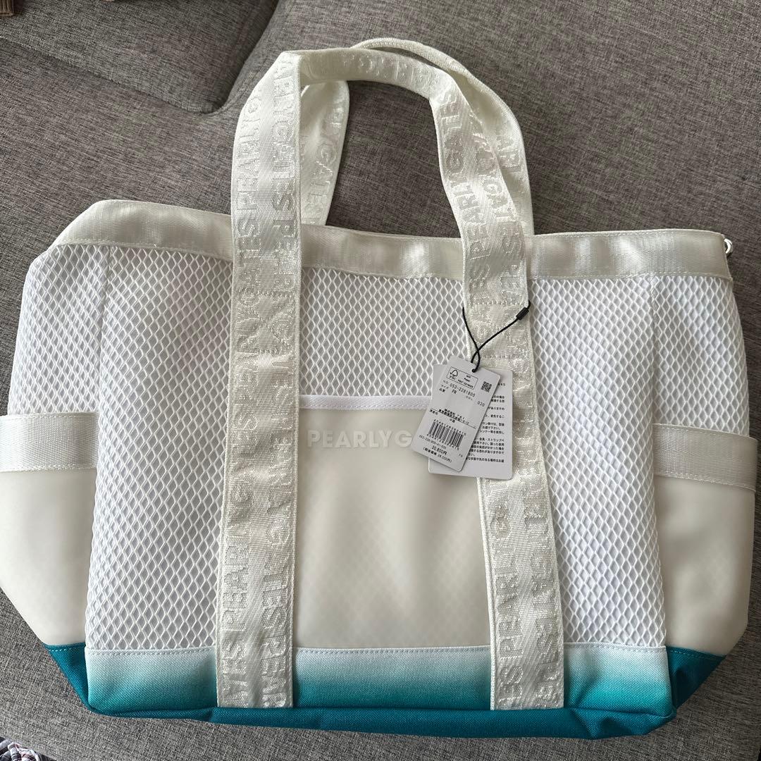 アサヒ　PEARLY GATES ゴルフバッグ ホワイト/ターコイズ