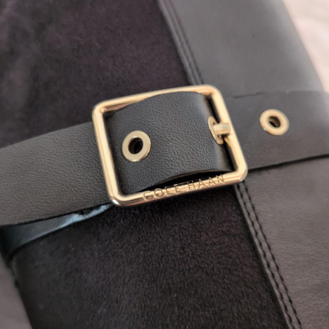 【未使用級】コールハーン　ロングブーツ　黒　24cm ジョッキーブーツ　レザー