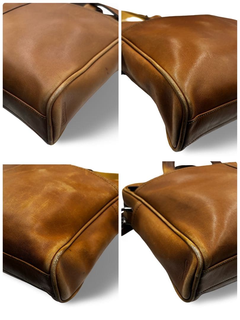 【ヴィンテージ】コーチ 2way ビジネスバッグ　ショルダー　オールレザー　茶