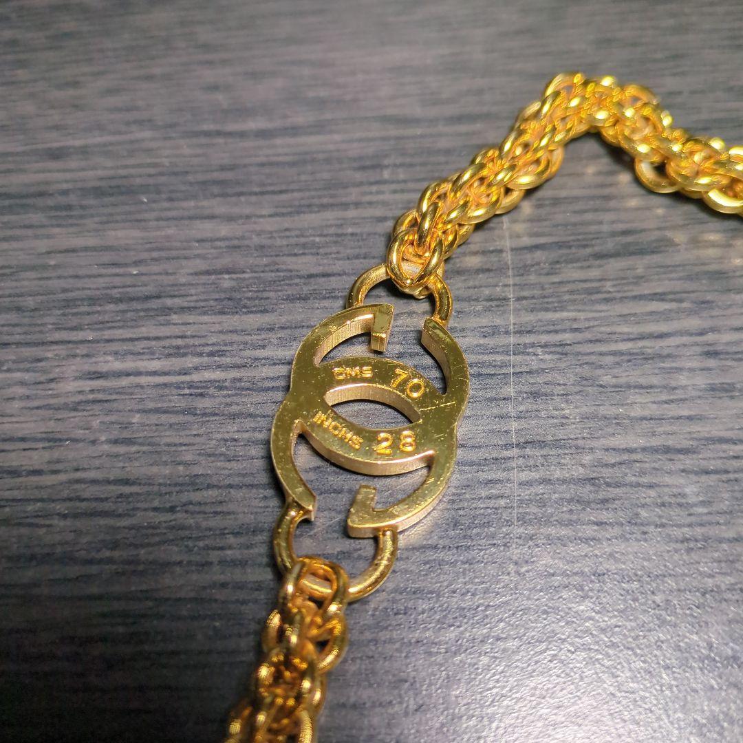 GUCCI　グッチ　チェーンベルト　ダブルG　インターロッキング　ゴールド