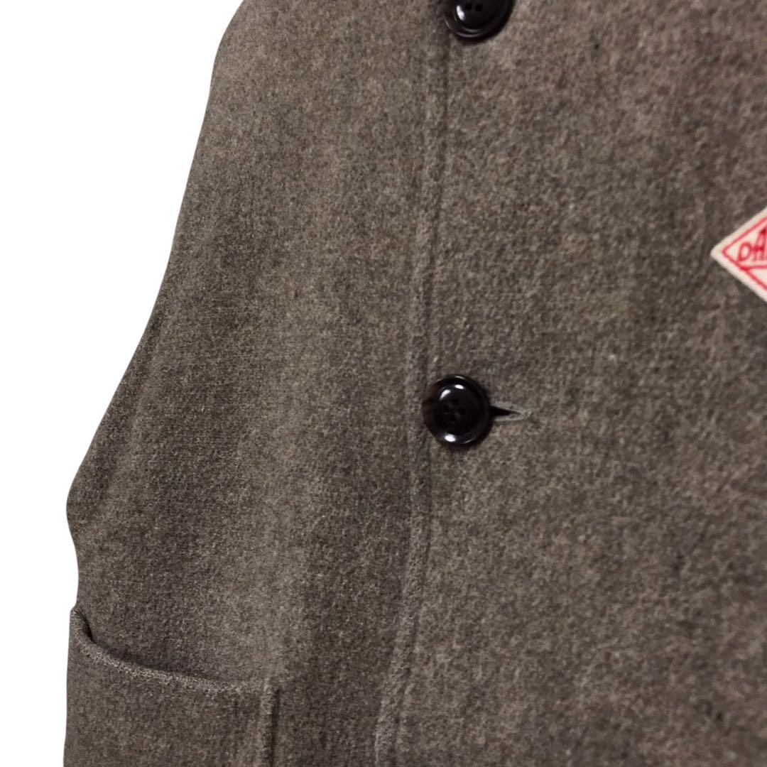 DANTON ダントン　ウールカラーレスジャケット　ワッペンロゴ　ベージュ　36