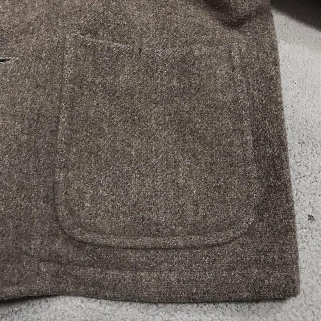 DANTON ダントン　ウールカラーレスジャケット　ワッペンロゴ　ベージュ　36