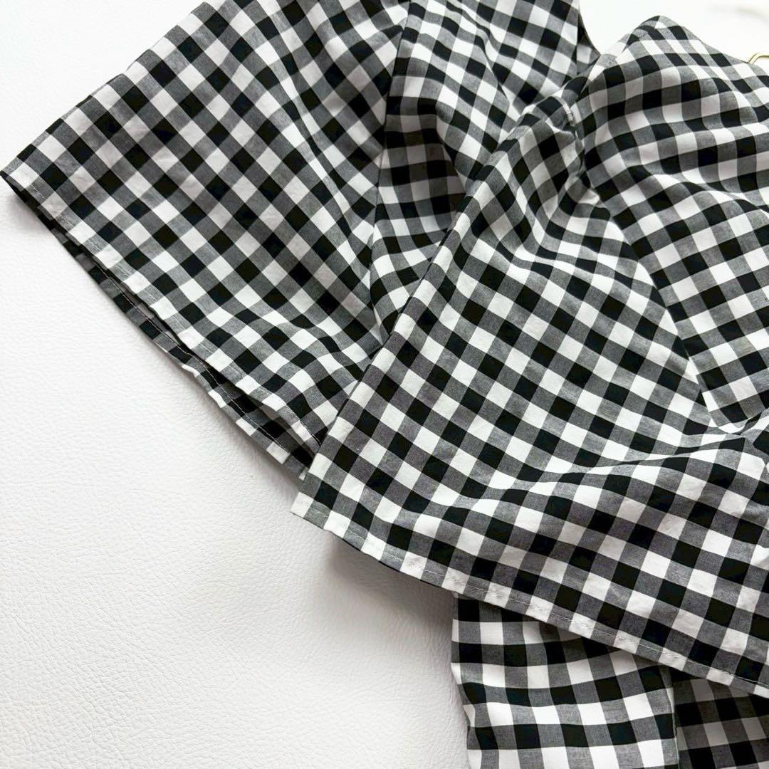 ローズティアラ ギンガムチェック カットワーク刺繍ワンピース 大きめ リボン