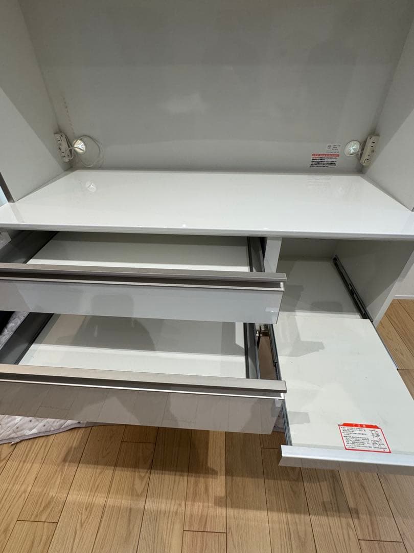 なご【綾野製作所 】高級食器棚 キッチンボード120㎝幅(超美品)送料込