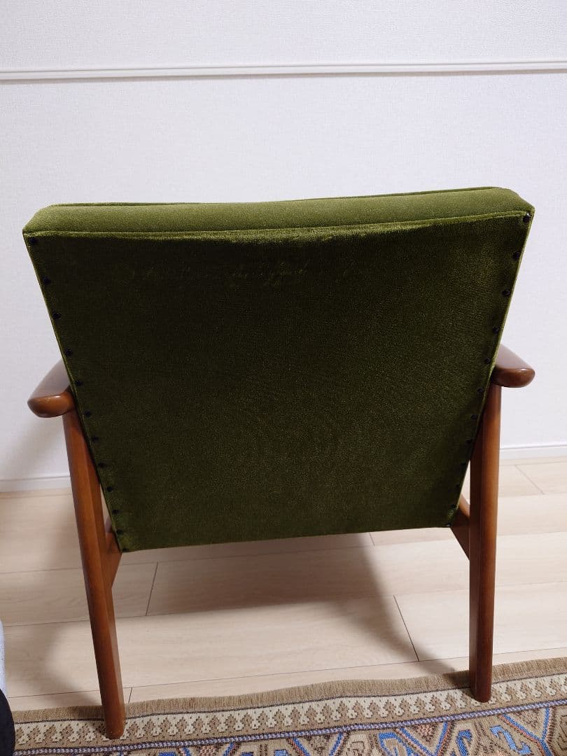 カリモク60 Kチェア1シーターモケットグリーン ①