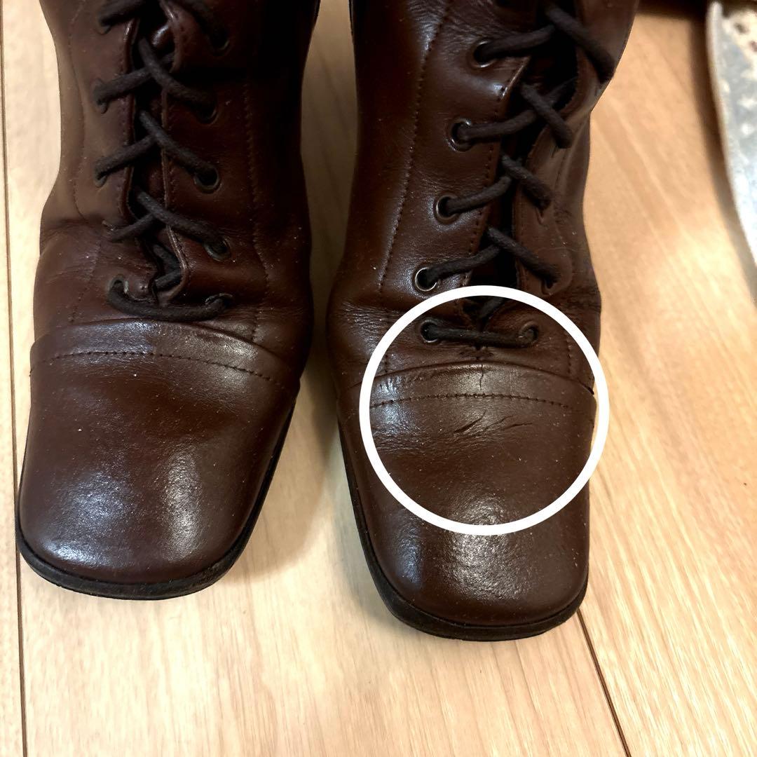 PRADA編み上げブーツ！36ブラウン