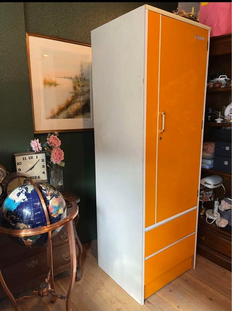 オレンジ クローゼット 昭和レトロ レトロポップ インテリア 当時物