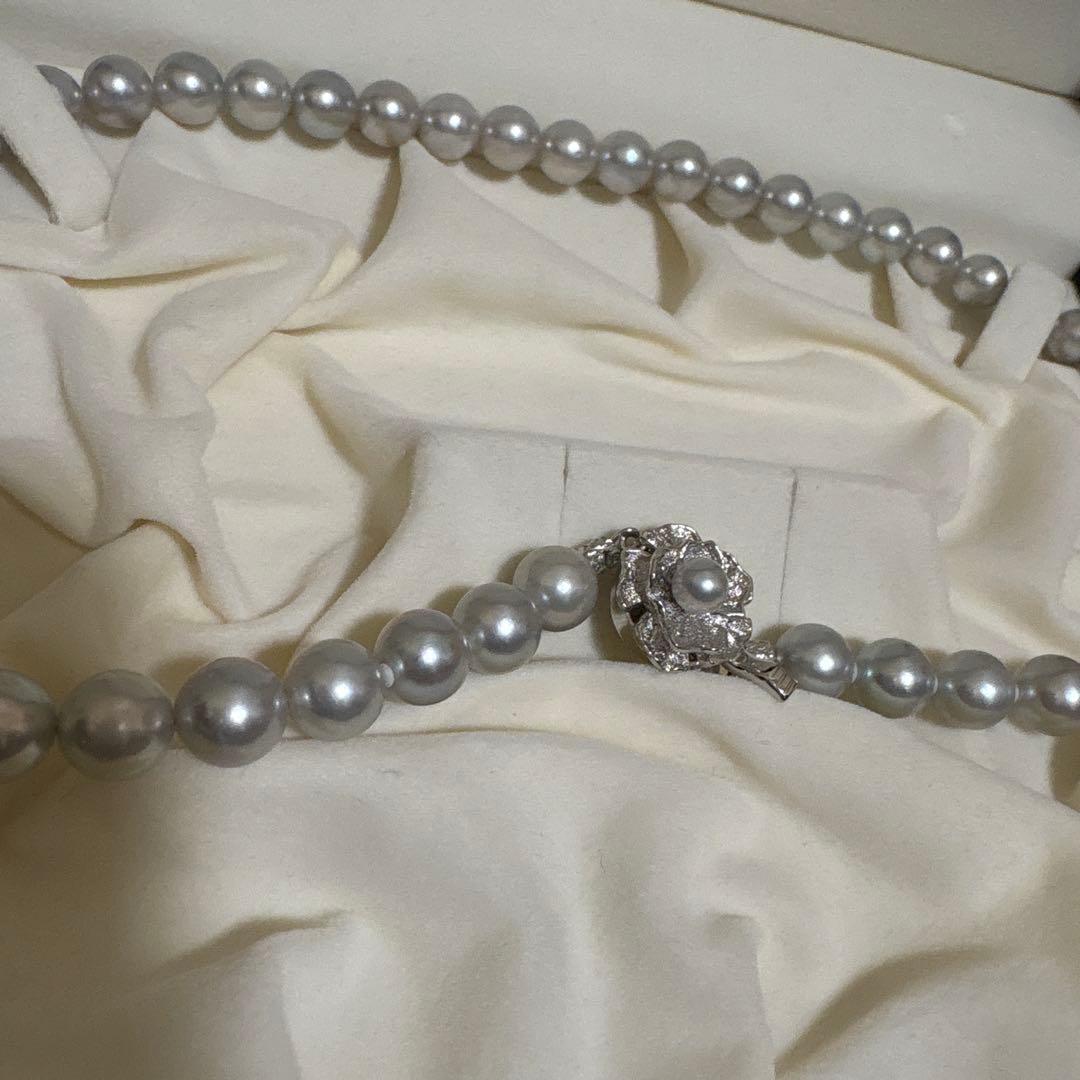 本真珠 グレーパール　アクセサリー　ネックレス　 鑑定書付き　冠婚葬祭