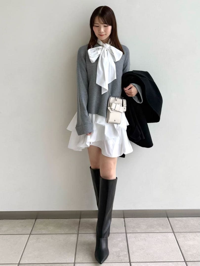 新作新品タグ付き　フレイアイディー♡ リボンタイコンビニットチュニック