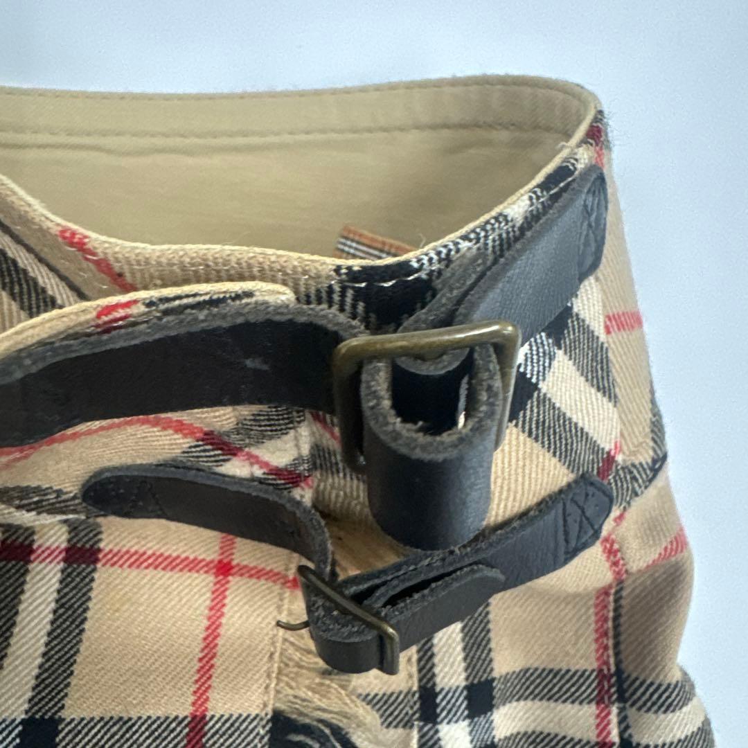 BURBERRY ノバチェック ウール プリーツミニスカート 36 ベージュ