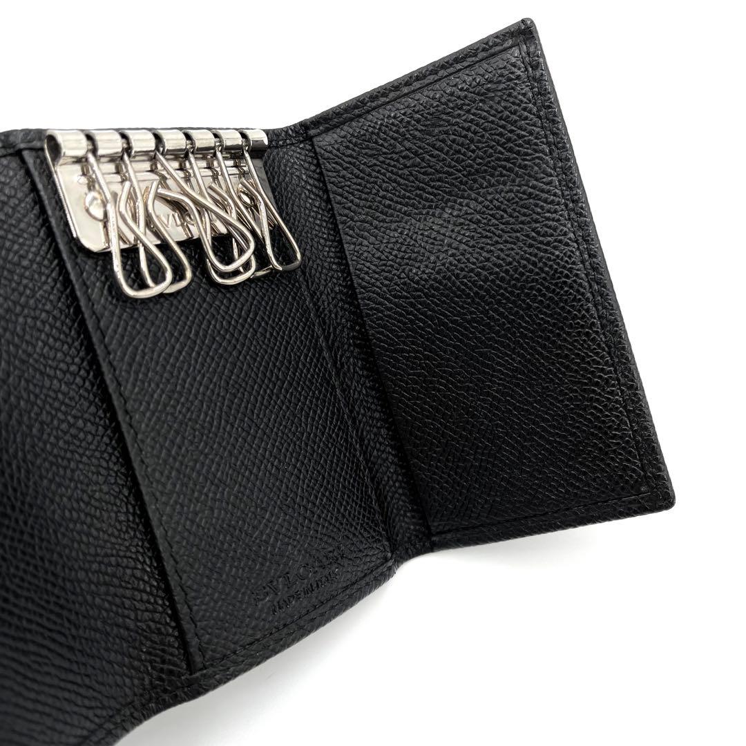 【未使用保管品】ブルガリ ビーゼロワン 6連 キーケース ロゴクリップ レザー