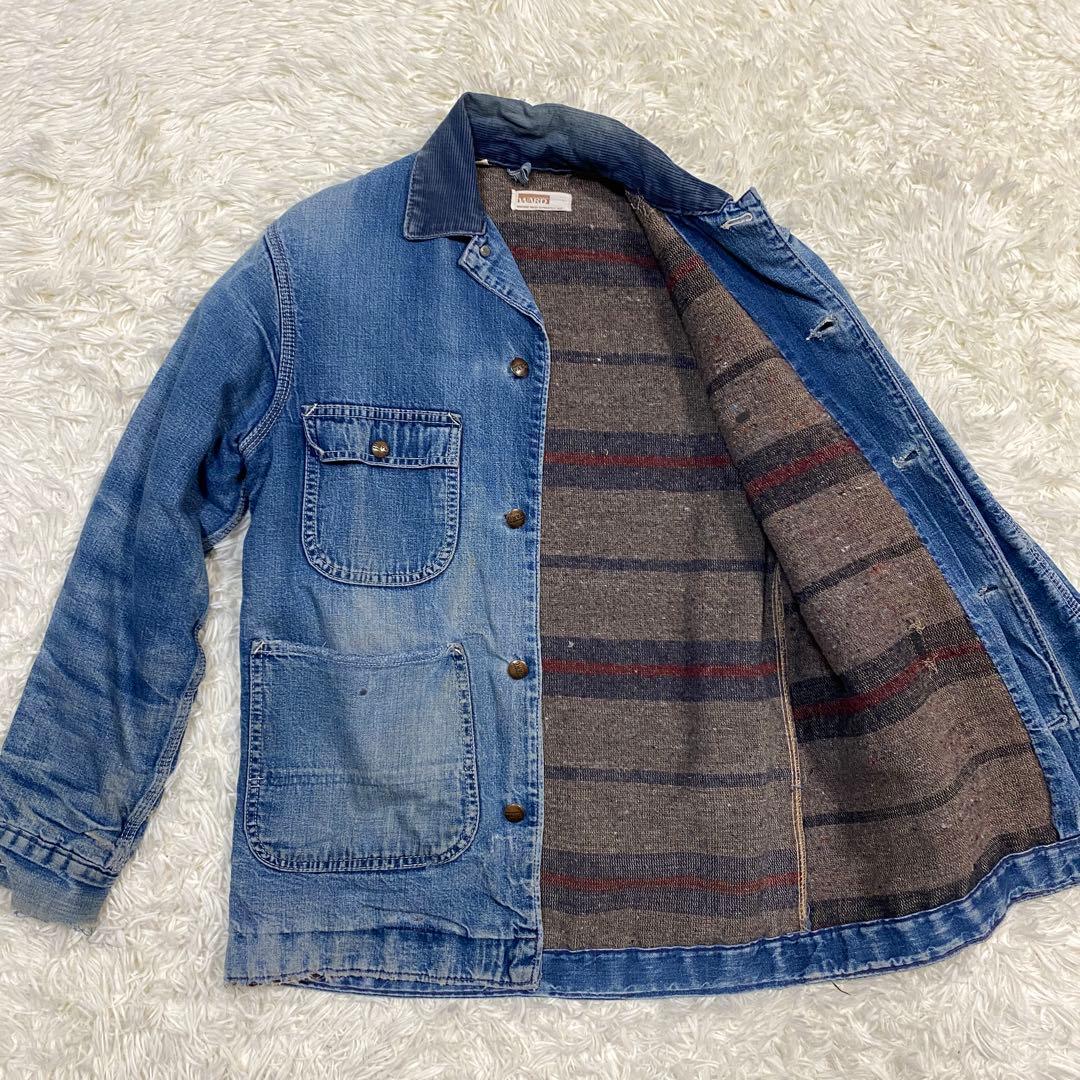 60's~70's モンゴメリーワード　デニム　カバーオール　ブランケット