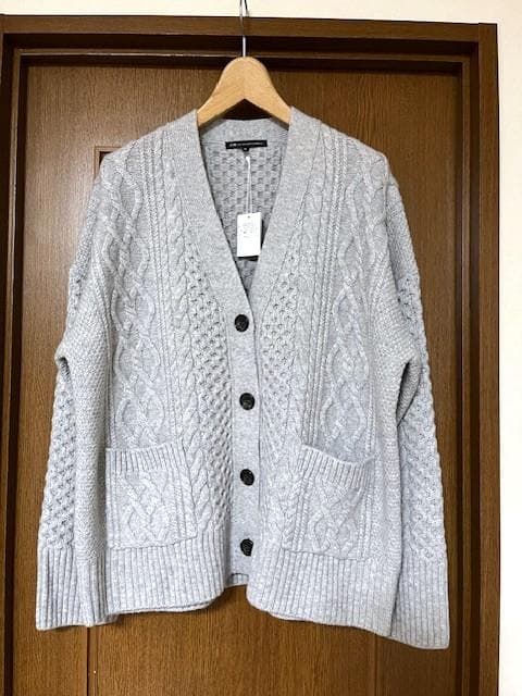 今季新品23区★【杏さん着用/洗える】ウールカシミヤ アランパターンカーディガン