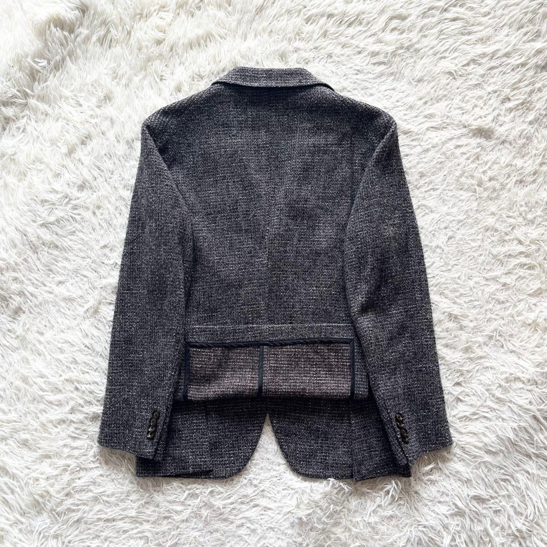 <美品>TAGLIATORE グレー ウール ツイード ジャケット サイズ44