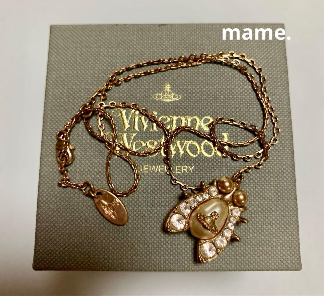 ヴィヴィアンウエストウッド　ネックレス　パール 昆虫　ハエ