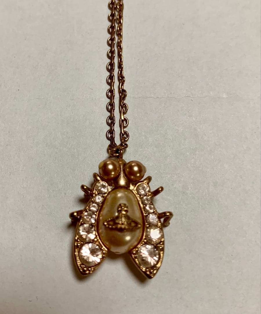 ヴィヴィアンウエストウッド　ネックレス　パール 昆虫　ハエ