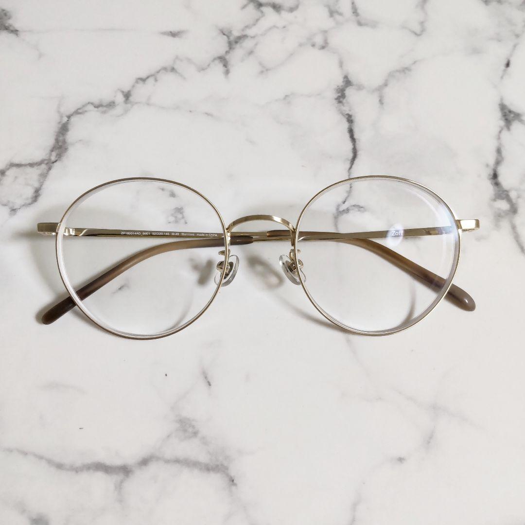 Zoff ゾフ★メガネ★中古★ゾフ クラシック★メタルフレーム【ゴールド】