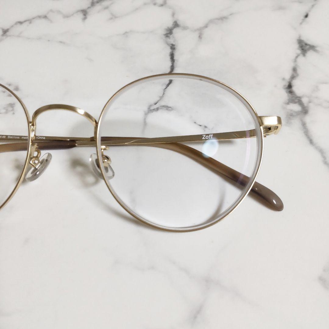 Zoff ゾフ★メガネ★中古★ゾフ クラシック★メタルフレーム【ゴールド】
