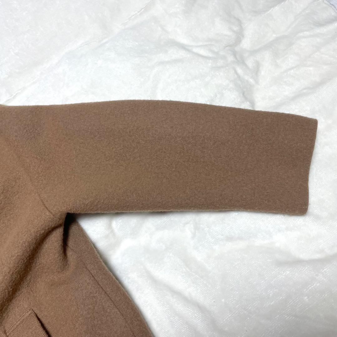 ヨシエ　イナバ　ミドル丈　コート　毛　ベージュ　フード