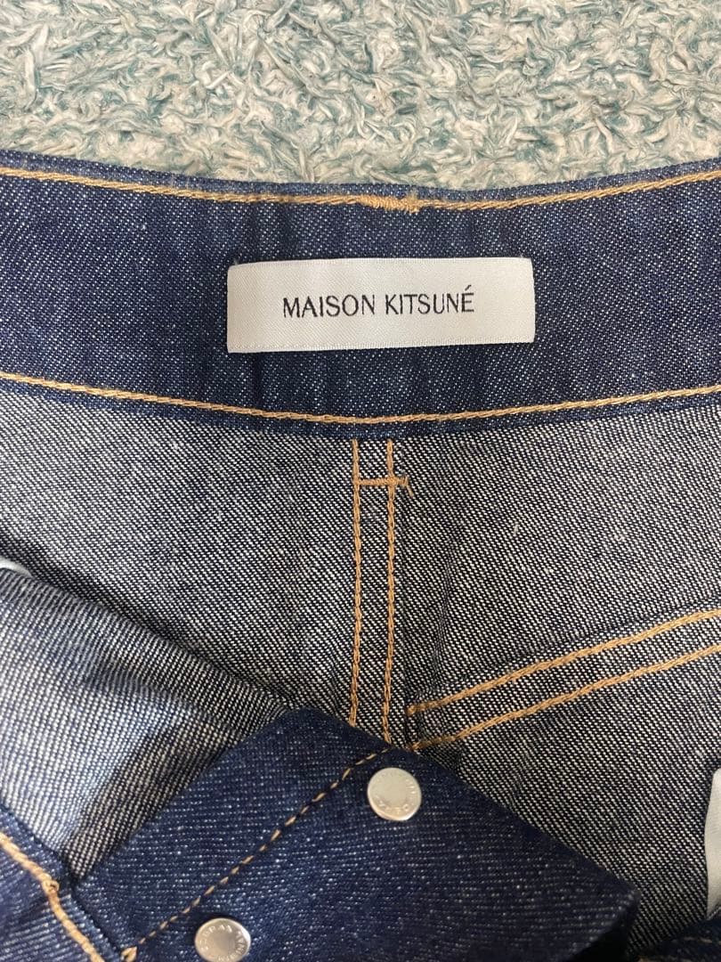 値下げ！【MAISON KITSUNE】Aラインデニムミニスカート 　サイズ25
