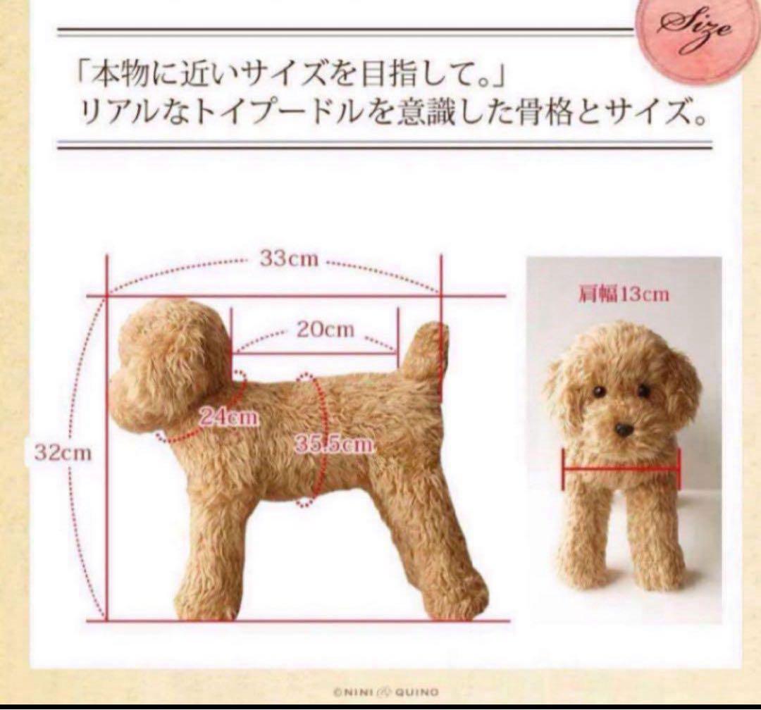 ニニアンドキノ　トイプードル　ぬいぐるみ　ホワイト