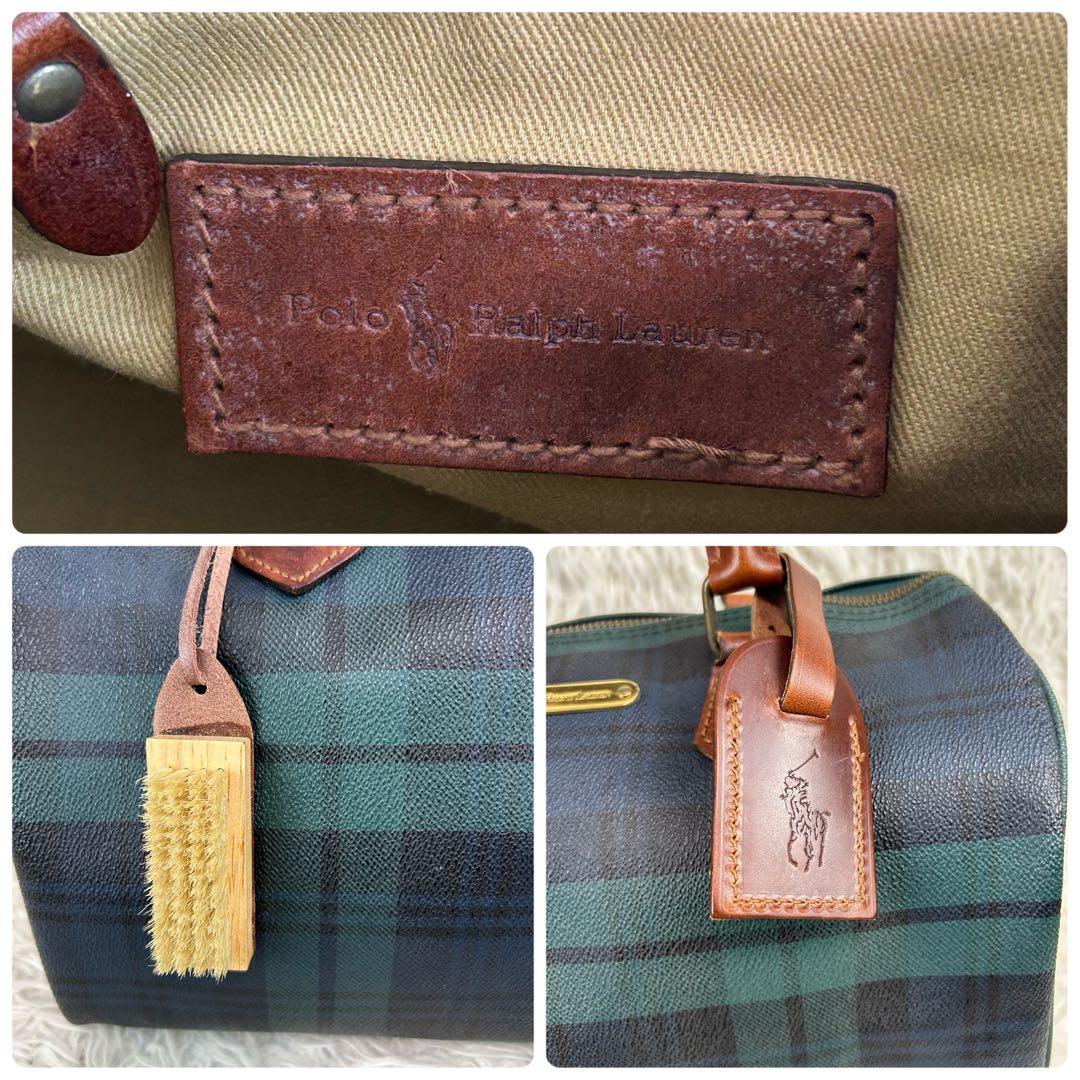 ✨美品 ポロラルフローレン ミニボストンバッグ PVC レザー チェック