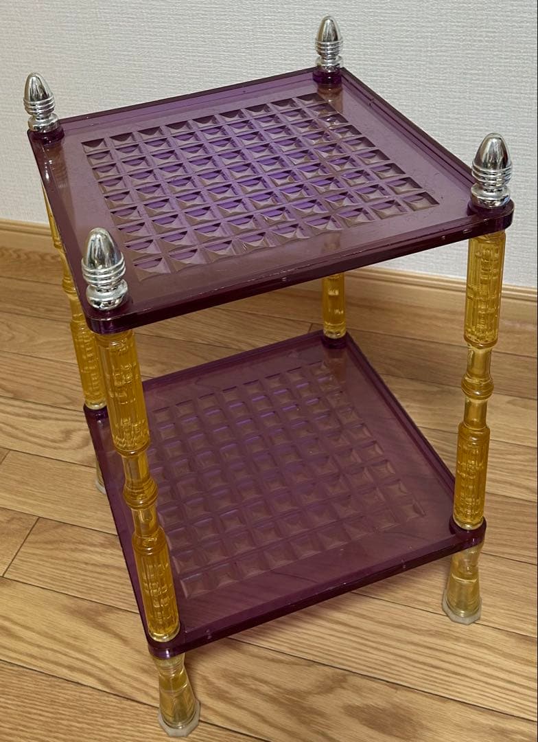 レトロポップ 昭和レトロ ラック キッチンラック パープル イエロー シルバー