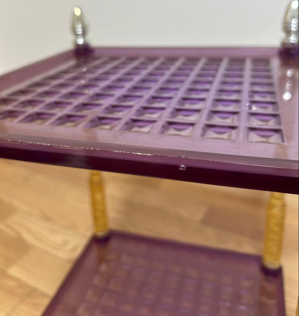 レトロポップ 昭和レトロ ラック キッチンラック パープル イエロー シルバー