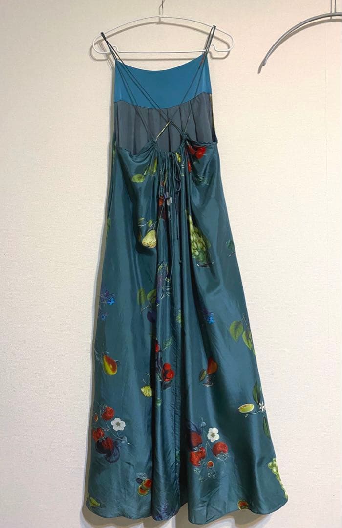 【最終価格】CABaN シルクHARVEST ロングワンピース グリーン