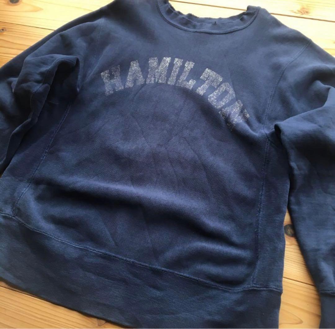 80s champion チャンピオン リバースウィーブ USA製　紺　ボロ