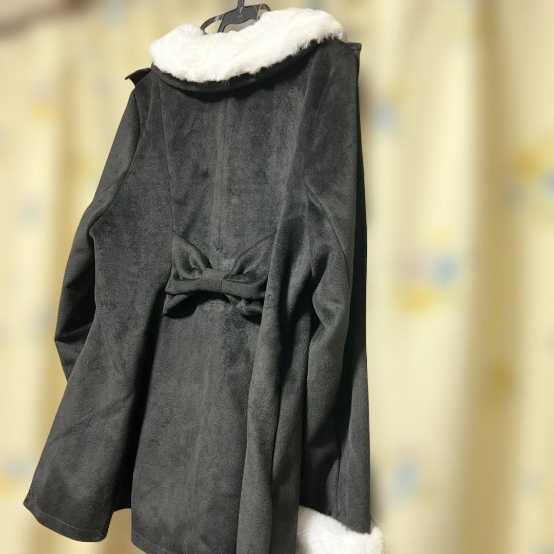 もえにゃコラボしまむらハートボタンフリルコート　大きいサイズ4L