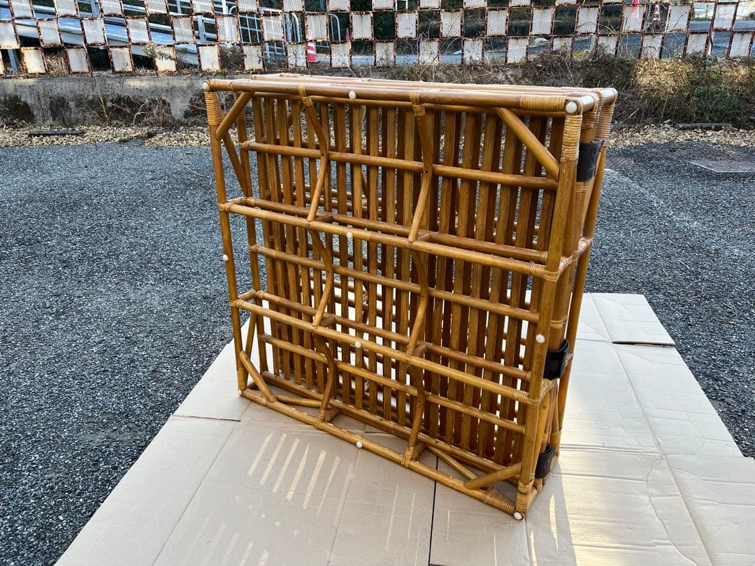 籐 ラタン シングル ベッド フレーム すのこ レトロ アジアン家具