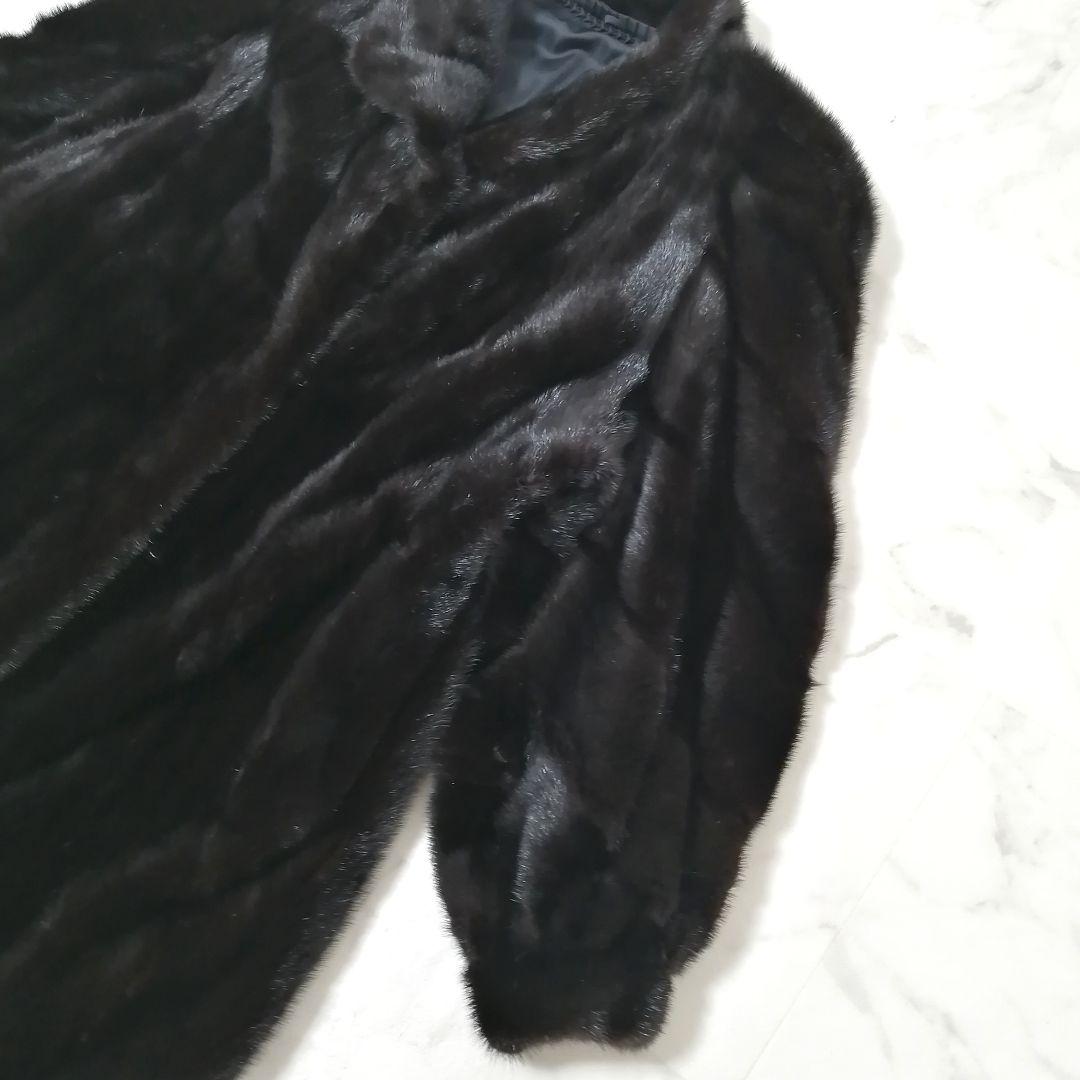 SAGAMINK　ブラック ミンク　毛皮 ロングコート　15　大きいサイズ　高級
