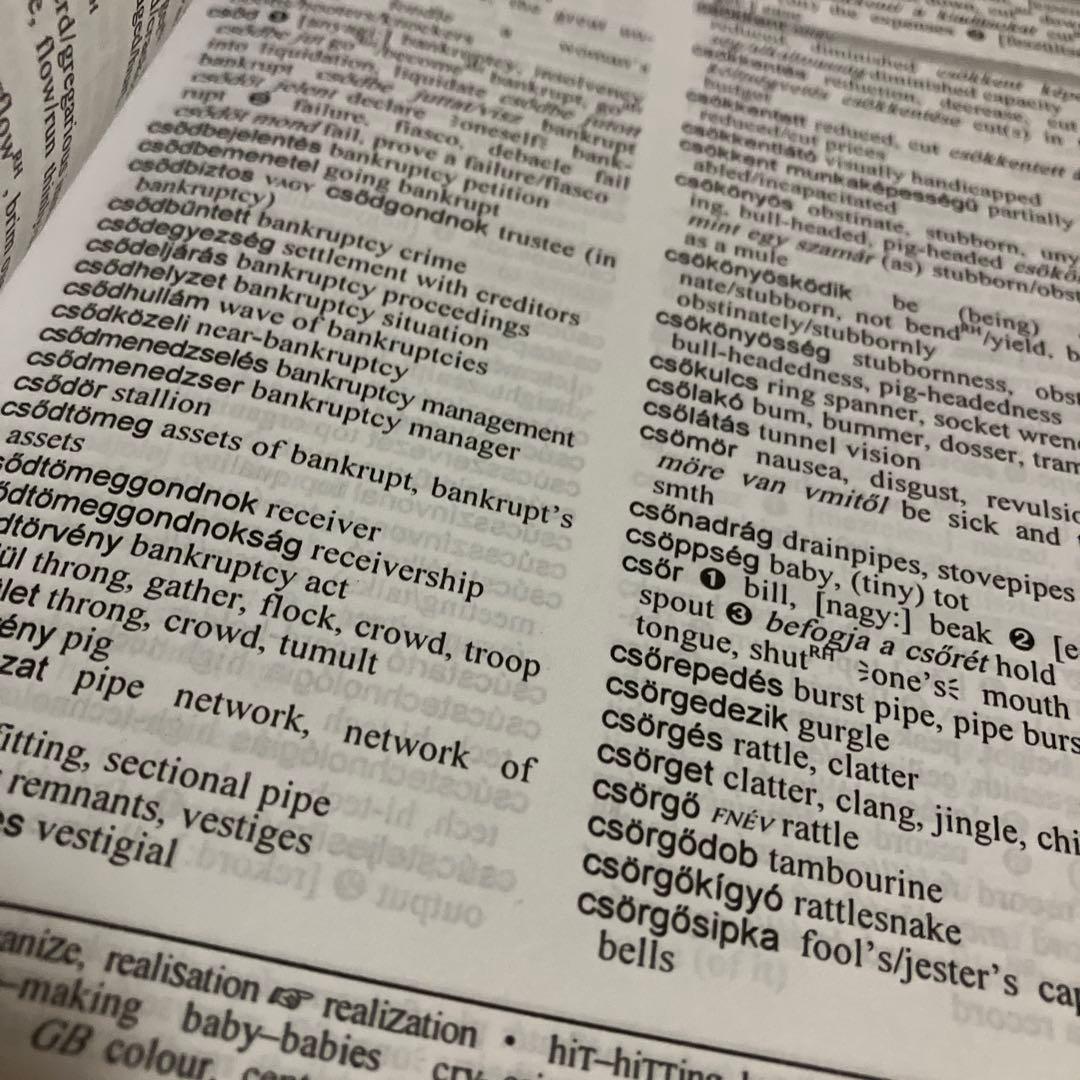 辞書　ハンガリー語-英語