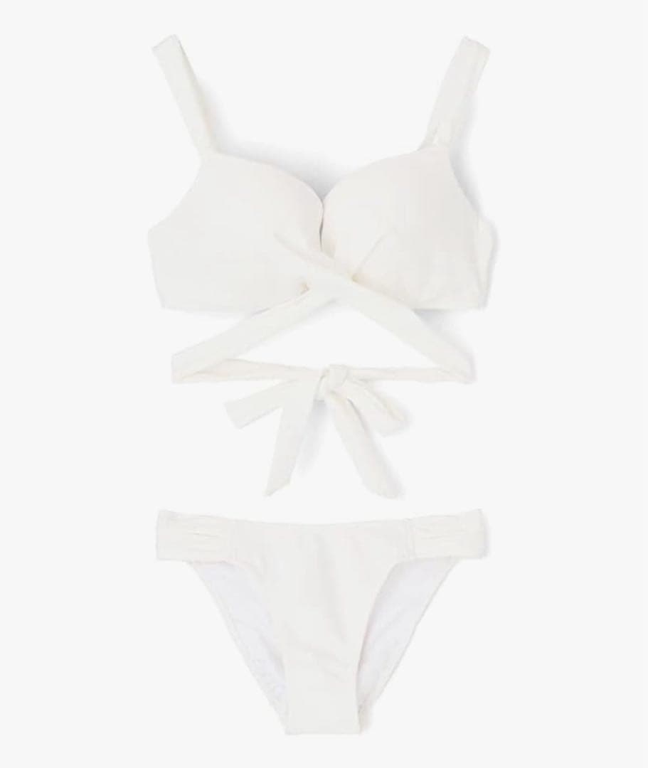 【三愛水着楽園】ホワイト クロスビキニ