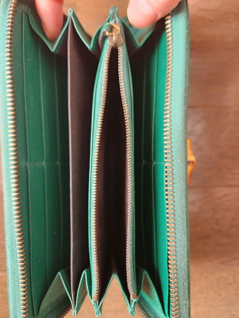 GUCCI　バンブー長財布　グリーン