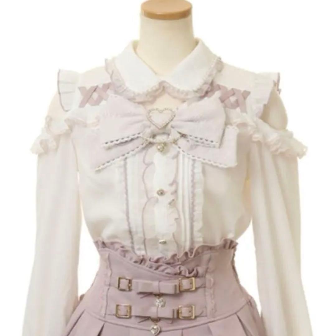 LIZLISA リズリサ BIGリボンオープンショルダーブラウス ピンク