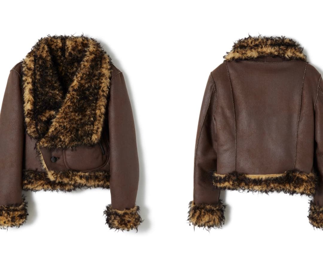 ジャケット・アウター PERVERZE Vegan-Leather Wrap Neck Jacket