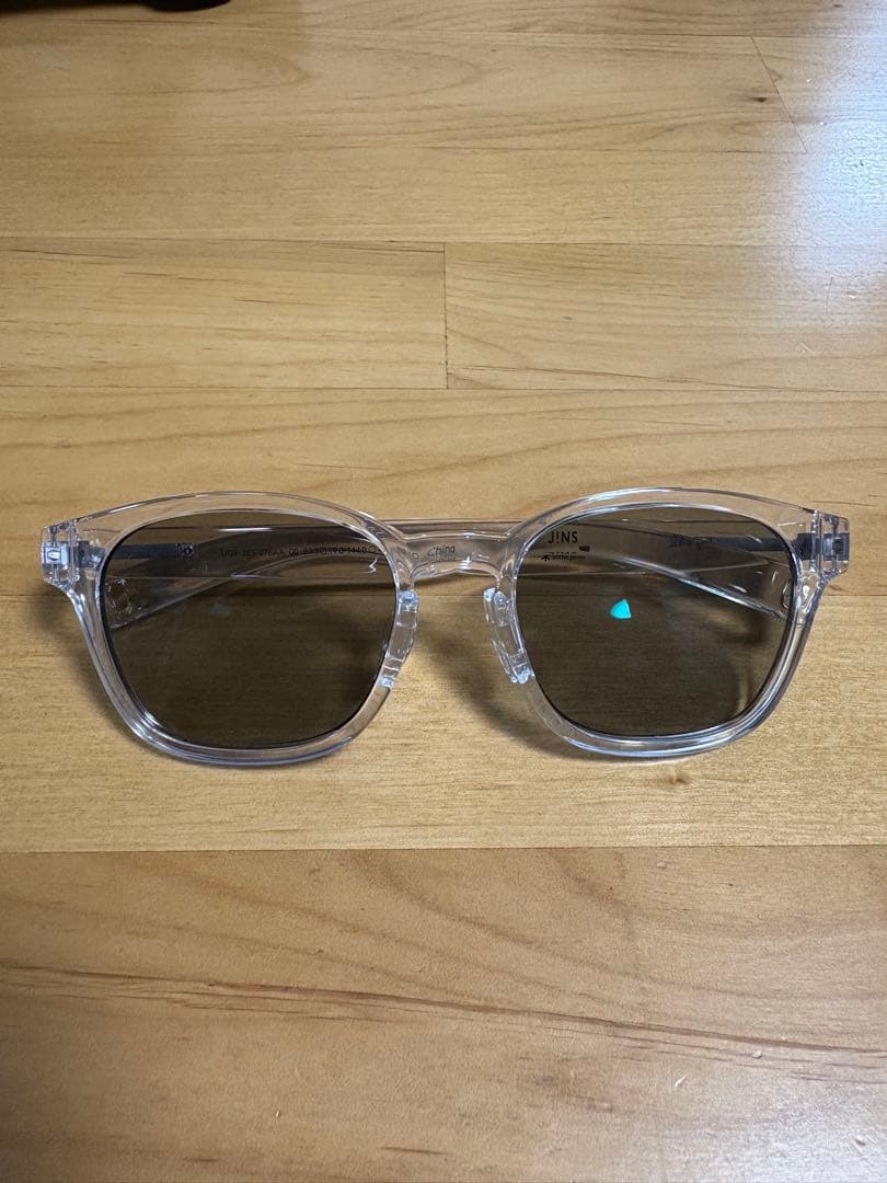 jins  peak クリアフレーム サングラス 偏光レンズ