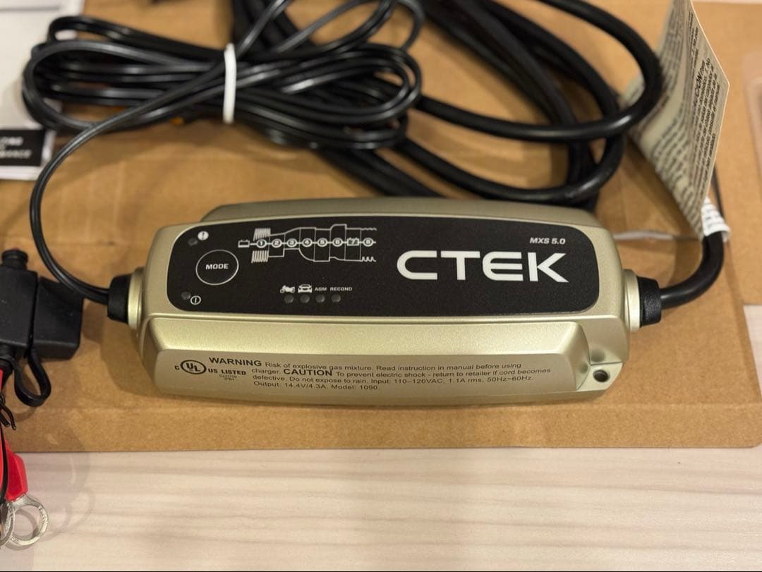 CTEK MXS 5.0 バッテリーチャージャー シガープラグ型充電ケーブル付